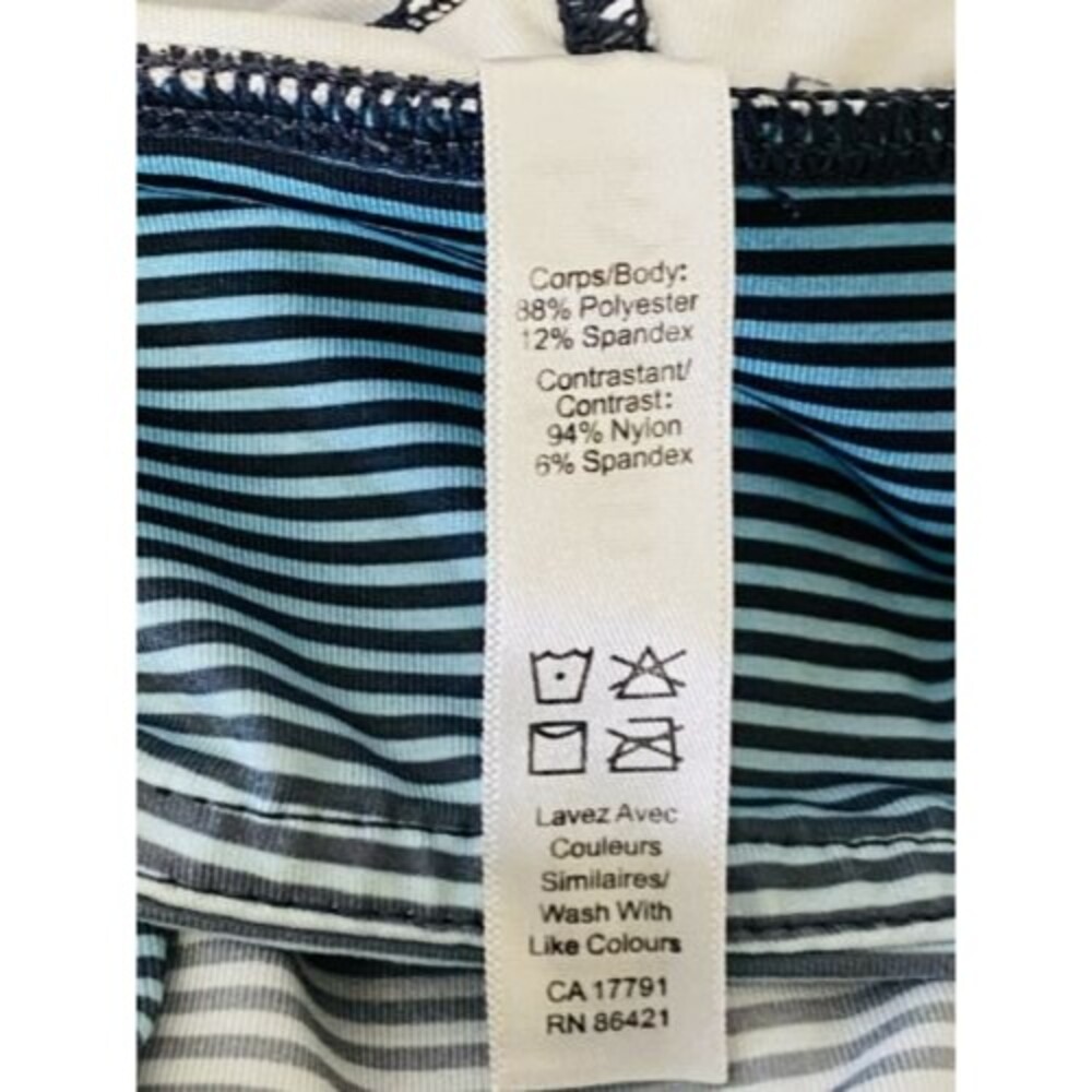 Kyodan Women's Blue & White Striped Full Length Leggings Work Out Yoga SIZE P/S - Picture 6 of 6
